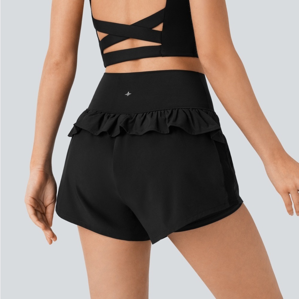 Halara Breezeful High Waisted Ruffle 2-in-1 Quick Dry Shorts medium